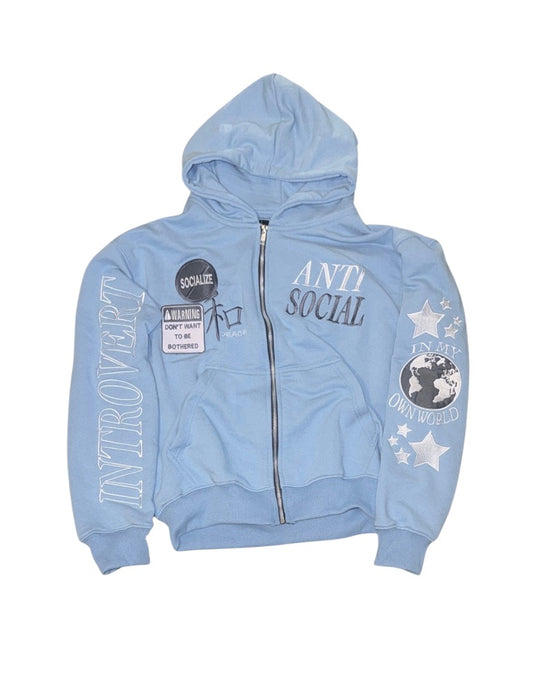 Misfit Collection Zip-Up: Blue